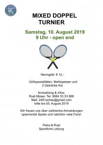 Mixed Doppel Turnier am 10.08.2019